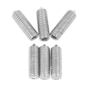 6 ШТ. Винты с шестигранной головкой для гитарного бриджа, Винты для регулировки высоты седла бриджа электрогитары для тремоло серебряный