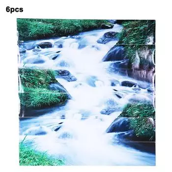 6 шт. Водонепроницаемые наклейки на лестницу с рисунком водопада 3D самоклеящиеся настенные наклейки на пол обои Декор
