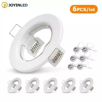6 шт. Вырез для светильника 60 мм, встраиваемые светодиодные потолочные светильники, светильник GU10 MR16, потолочные точечные светильники, крепеж
