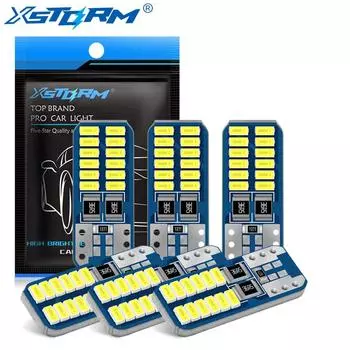 6 шт. W5W T10 светодиодные лампы Canbus 3014 24 Smd 6000K 168 194 без ошибок освещение салона автомобиля купол номерного знака супер яркий автоматический свет сигнальная лампа белый белый
