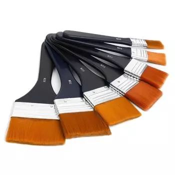 6 шт. в комплекте нейлоновые волосы с плоской головкой, доска для масляной живописи, кисть, короткая березовая палочка, водный порошок, акриловая фоновая кисть, принадлежности для художника