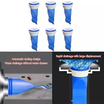 6 шт. в упаковке, душевой сливной сердечник, односторонний клапан, регулируемый силиконовый сливной трап для раковины, труба