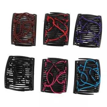 6 шт. в упаковке Эластичные Волшебные расчески для волос Винтажные эластичные двойные расчески для волос Заколки для волос Многоцелевые