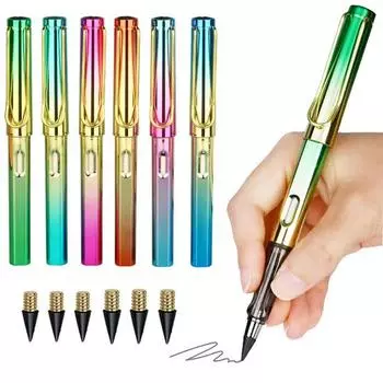 6 шт. вечный карандаш без грязных рук, сменный стержень, стираемый детский карандаш для письма, эскизов, рисунков, карандаш без заточки, школьные принадлежности 6pcs