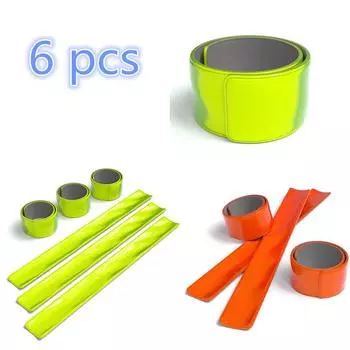 6 шт. велосипедные светоотражающие безопасные штаны для ног с зажимом на ремне с лучом внизу ремня зелёный