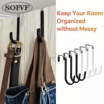 6 шт. вешалок для полотенец и пальто Rubbe с антипригарным покрытием и защитой от проколов, крючки для двери, органайзер для ванной комнаты и кухни
