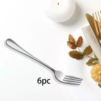 6 шт. вилки из нержавеющей стали, кухонные столовые приборы, столовая посуда, настольная вилка, портативная элегантная посуда