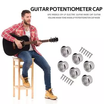 6 шт., винтажные тюнеры для гитарных струн, металлический корпус для LP EPI (Серебряный) Делавэр