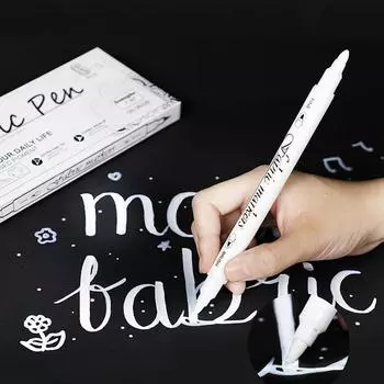 6 шт. водонепроницаемых двухконечных белых маркеров для рисования, тканевая обувь, одежда, граффити, ручная роспись, канцелярские принадлежности 6pcs