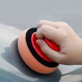 6 шт., восковая губка для мойки автомобиля, польская подушечка для чистки, аппликатор для полировки, ручка