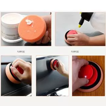 6 шт., восковая губка для мойки автомобиля, польская подушечка для чистки, аппликатор для полировки, ручка