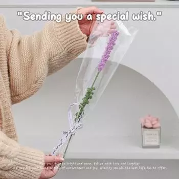 6 шт. вязаных искусственных лавандовых вязаных крючком лавандовых цветов 40 см темно-фиолетового цвета для украшения дома на открытом воздухе для девушки, подарка, свадебного букета цветов темно-фиолетовый