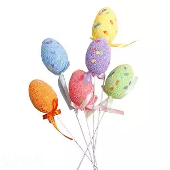 6 шт. вставка карты пасхальный имитационный сувенир шелковая лента фестиваль принадлежности красочный жемчужный блеск яичная пена 4cm