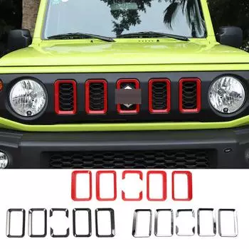 6 шт. вставки на переднюю решетку автомобиля, аксессуары для отделки Suzuki Jimny 2019, автомобильные аксессуары из АБС-пластика красный