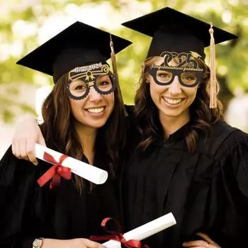 6 шт. выпускной вечер 2025 года очки многоразовые выпускной бумажные очки выпускной вечер нарядный 6pcs золотистый