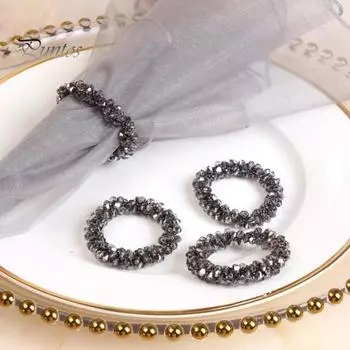 6 шт. высококачественных устойчивых к царапинам однотонных искусственных хрустальных держателей для салфеток, отель, выпускной, обеденный стол, салфетки, венки, свадебный декор шампанского