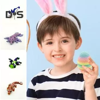 6 шт. Яйцо дракона, 3D-печатное градиентное яйцо с животным внутри, шарнирная игрушка-дракон для домашнего декора, детский подарок на день рождения, Пасху A