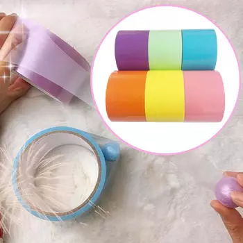 6 шт. забавная липкая лента с шариками, игрушки цветов радуги, самодельная игрушка из ленты, конфетный цвет для вечеринки для взрослых