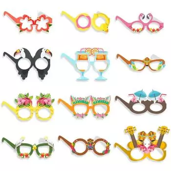 6 шт. забавная оправа для очков в гавайском стиле, украшения для гавайской вечеринки, реквизит для фотосессии на летней пляжной вечеринке, тропический декор для вечеринки в стиле Алоха-луау