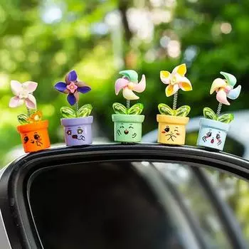 6 шт. забавных украшений ветряной мельницы, украшения для центральной консоли автомобиля, украшения для экрана навигатора, внутреннее украшение для салона автомобиля, аксессуары для декора интерьера