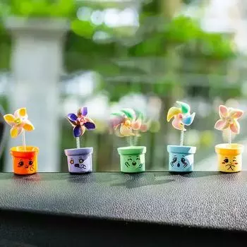 6 шт. забавных украшений ветряной мельницы, украшения для центральной консоли автомобиля, украшения для экрана навигатора, внутреннее украшение для салона автомобиля, аксессуары для декора интерьера