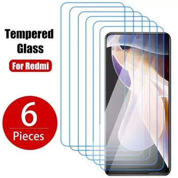 6 шт. закаленное стекло для Redmi Note 12 11 10 12C 10C 9 8 Pro 11S 9S 9A 9T Защитная пленка для экрана Redmi 9 9AT Plus 5G Huawei P Smart 2019 чистый