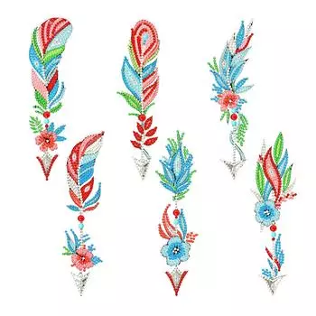 6 шт. закладка для книг своими руками с узором «перо-цветок» вышивка искусство ремесла для начинающих любителей