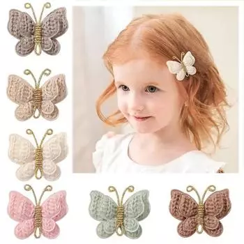 6 шт., заколки для волос с бабочками ручной работы, мягкие и прочные заколки для волос, заколки для волос, идеально подходящие для повседневного ношения, вечеринок и свадебных подарков 6pcs/bag