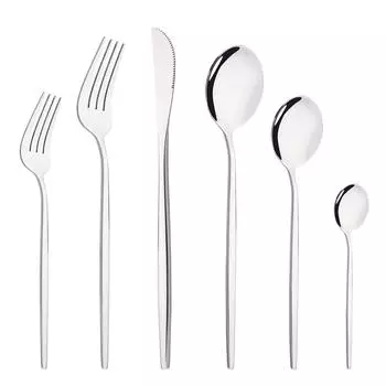 6 шт. западный фиолетовый набор столовых приборов, набор столовых приборов из нержавеющей стали, столовые приборы, нож, десертная вилка, чайная ложка, набор посуды серебряный