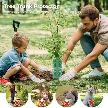 6 шт. Защитные накладки на стволы деревьев, многоразовые, простая в сборке, защитная пленка для защиты деревьев от животных, газонокосилки коричневый