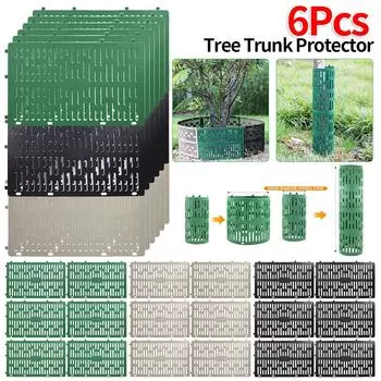 6 шт. Защитные сетки для стволов деревьев, регулируемые сетки для обертывания деревьев, чехлы для стволов деревьев для саженцев, садовый забор, барьер для животных 33x20x10cm