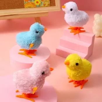 6 шт. заводные игрушки плюшевые цыплята заводные игрушки реалистичный внешний вид имитация фигурок цыплят