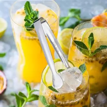 6 шт., зажим для кубиков льда, утолщенные мини-щипцы из нержавеющей стали, кухонные щипцы для сервировки еды для ледяных десертов, закусок