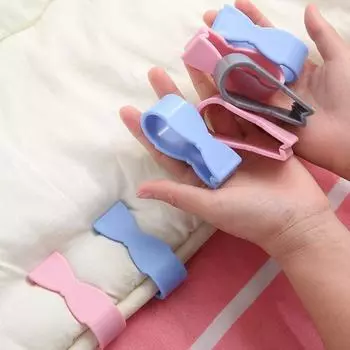 6 шт. зажимов для фиксации одеяла с перевернутым зубом, многоразовые эластичные зажимы для кухонных полотенец, предотвращающие падение, безыгольные зажимы для простыней с пряжкой, противоскользящие серый