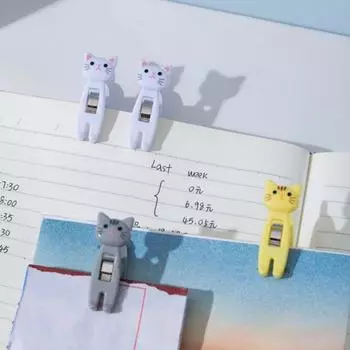 6 шт. зажимов для хранения свежей еды универсальный PS высокой прочности мультяшный зажим для кошачьего корма для ежедневного использования жёлтый