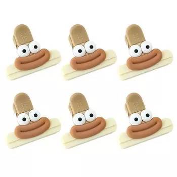 6 шт. зажимов для пакетов с чипсами, зажимы для пластиковых пакетов для чипсов, для хранения продуктов, симпатичные, прочные уплотнения жёлтый