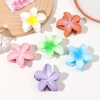 6 шт. Зажимы-крабы для волос с цветами, Гавайские, Милые банановые заколки для густых тонких волос, Аксессуары для женщин, девушек, Праздничные подарки Size fits all