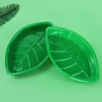 6 шт. Зеленая тарелка с пальмовыми листьями, тарелка для попкорна, летние украшения для дня рождения в стиле Луау, гавайская тематическая вечеринка в стиле Алоха, конфеты, печенье, тарелки