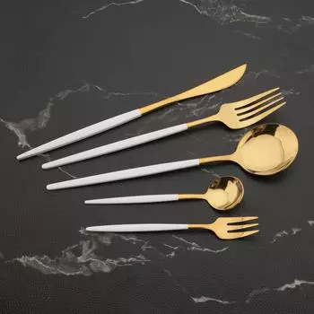 6 шт. Зеркальная белая золотая чайная ложка десертная ложка для мороженого из нержавеющей стали ложка для помешивания кофе кухонные принадлежности столовые приборы серебряный