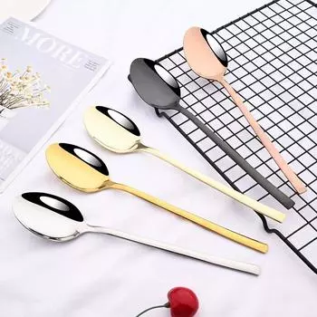 6 шт., зеркальная полированная нержавеющая сталь, ложка для перемешивания кофе, чайная ложка, ложка для мороженого, маленькие ложки, набор столовых приборов серебряный