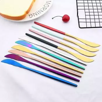 6 шт., зеркальная посуда из нержавеющей стали, набор столовых приборов, набор обеденных ножей, столовые приборы, столовые приборы, нож для стейка в стиле вестерн, отель, семейные кухонные принадлежности серебряный