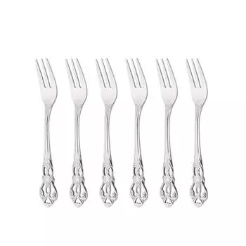 6 шт. зеркальные черные вилки для торта, столовые приборы, столовые приборы, набор столовых приборов для десерта, вилки для фруктового салата, посуда из нержавеющей стали серебряный