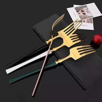 6 шт. зеркальные столовые вилки столовые приборы черные вилки из нержавеющей стали столовые приборы кухонное столовое серебро западная столовая посуда набор вилок для ресторана серебряный