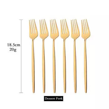 6 шт. зеркальных десертных вилок, столовые приборы, вилки из нержавеющей стали, кухонное столовое серебро, западная столовая посуда, набор вилок для ресторана