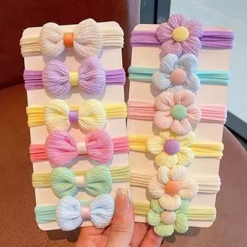 6 шт. женская резинка для волос с бантом, декоративная яркая цветная резинка для волос, толстые тонкие волосы, эластичное кольцо для волос, аксессуар для волос