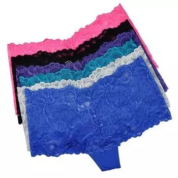 6 шт. женские трусы-боксеры, сексуальные кружевные французские трусики для мальчиков, женские трусики, нижнее белье, нижнее белье
