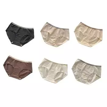 6 шт. Женское хлопковое нижнее белье средней посадки, женское, с полной чашкой M 6pcs