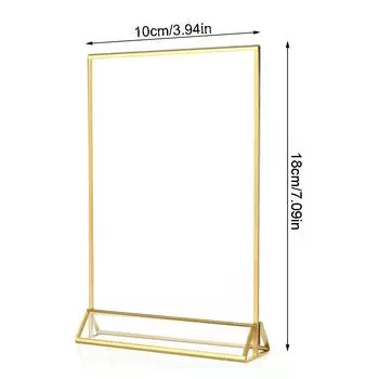 6 шт. золотая рамка многоцелевой акриловый держатель знака свадебное меню стойка держатели карт дисплей стенд ресторан 102*180