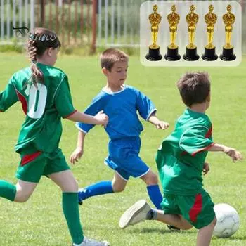 6 шт., золотые статуи-трофеи, спортивные трофеи, подобные Оскару, сделай сам, маркируемая основа, классический дизайн, награды за признание 6pcs