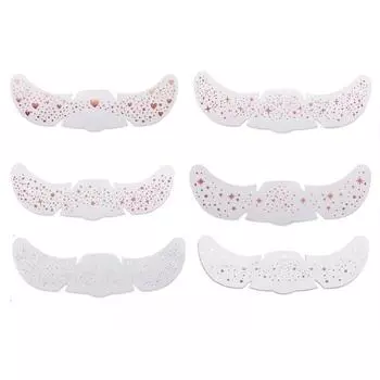 6 шт. Звезда Сердце Веснушки Тату Блестящая Наклейка Тату для Лица Одноразовая Временная Татуировка для Лица Вечеринка 13+14+15+16+17+18